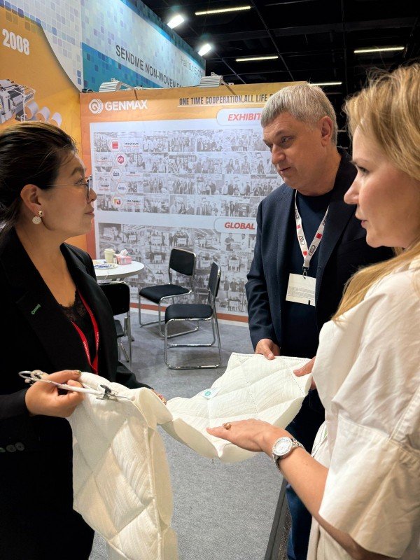 Specialized equipment designed by GENMAX for processing challenging eco-friendly fabrics, featured at their upcoming Interzum 2025 exhibition.